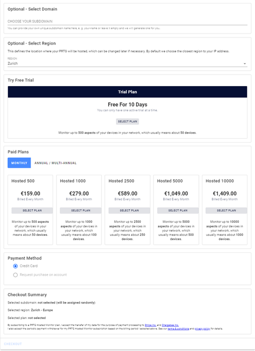 Subscription Setup Subscription Setup